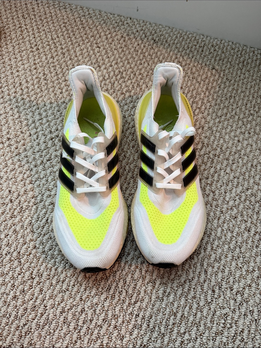 adidas Women's Neon Yellow White Black Running Shoes